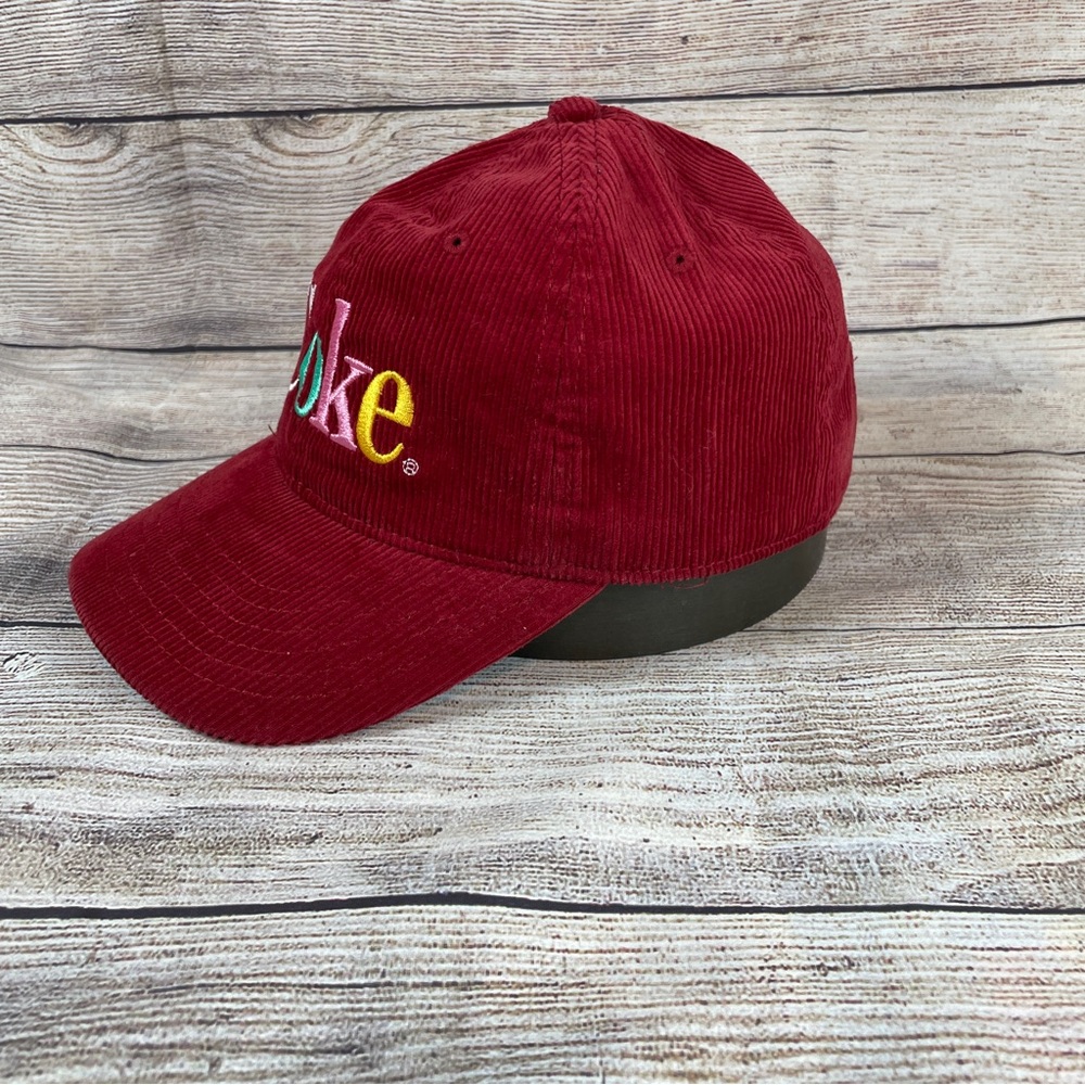 Coca-Cola - Coke Corduroy Adjustable Fitting Retro Style Maroon Coca Cola